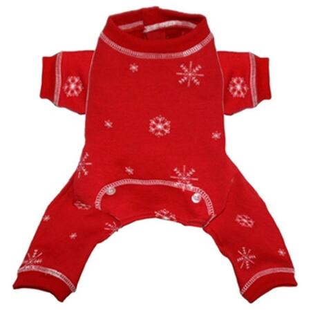 HIP DOGGIE Large Snowflake Longjohns - Red HD-10FSP-L